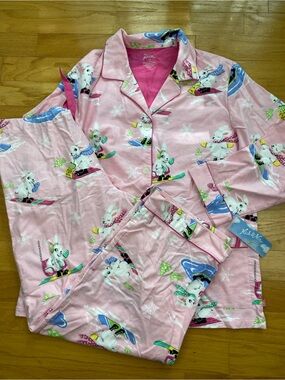 NWT Nick & Nora Snow Bunnies Flannel Pajamas Set Women’s XXL pink Ski Ice Skate